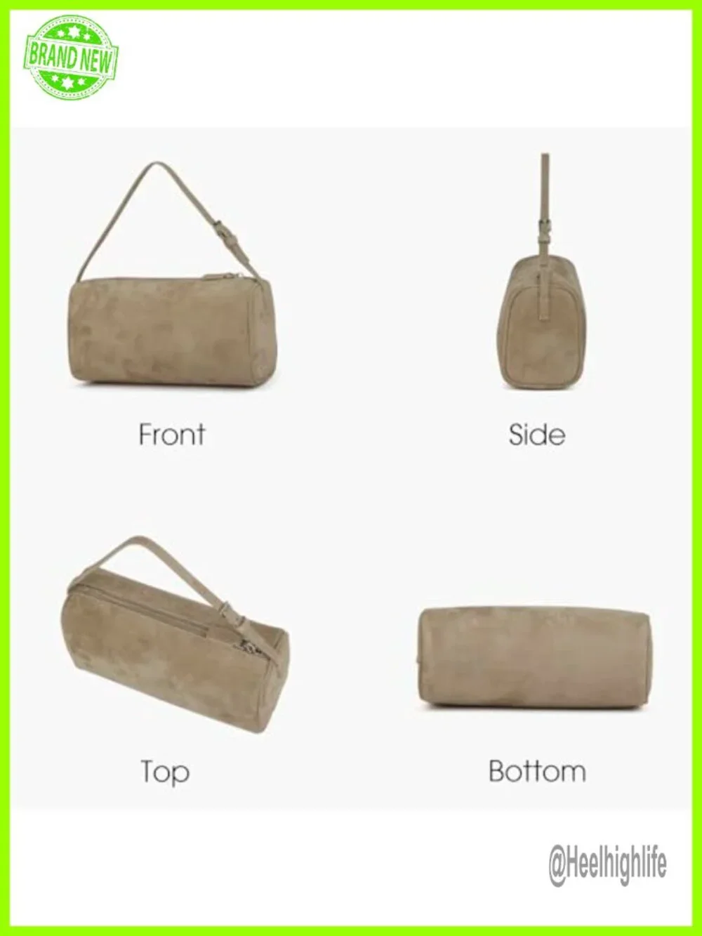 Premium Suede Leather Crossbody Hobo Bag with Adjustable Strap